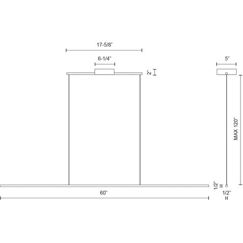 Vega Minor Linear Pendant Ceiling Light in Black