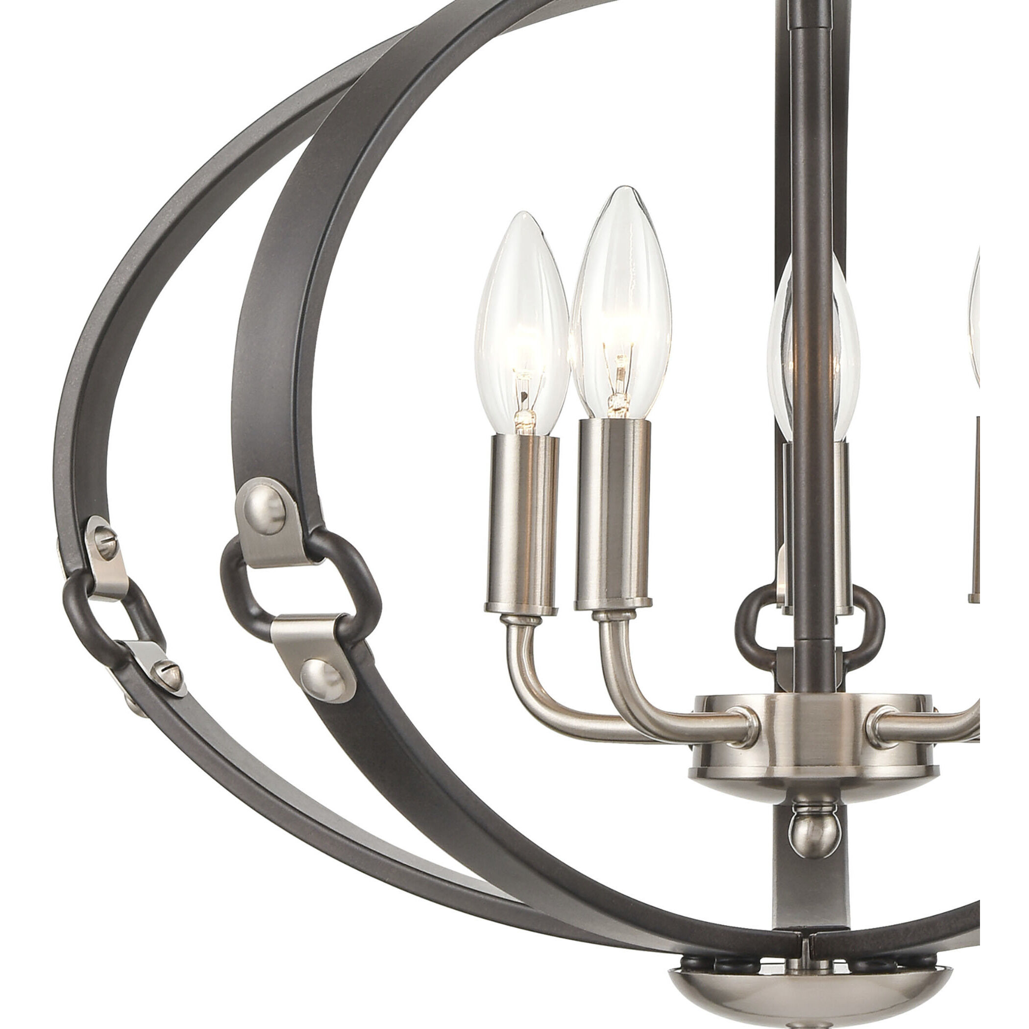 Armstrong Grove 5 Light 20 inch Charcoal with Satin Nickel Chandelier Ceiling Light