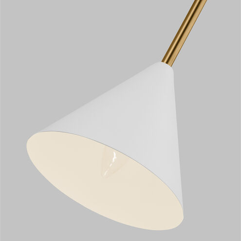 AERIN Cosmo 1 Light 6.88 inch Matte White and Burnished Brass Bath Vanity Wall Sconce Wall Light in Matte White / Burnished Brass