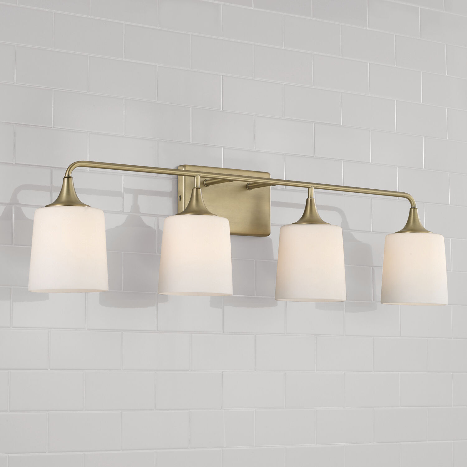 Presley 4 Light 36.75 inch Aged Brass Vanity Light Wall Light