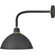 Foundry Dome Outdoor Barn Light in Textured Black, Straight Arm