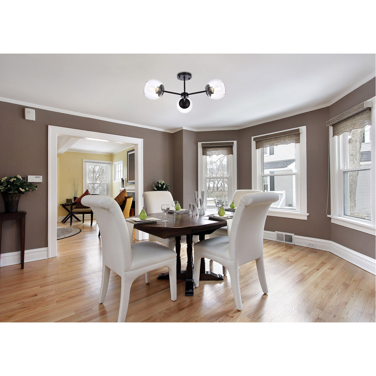 Briggs 3 Light 26 inch Black Flush Mount Ceiling Light