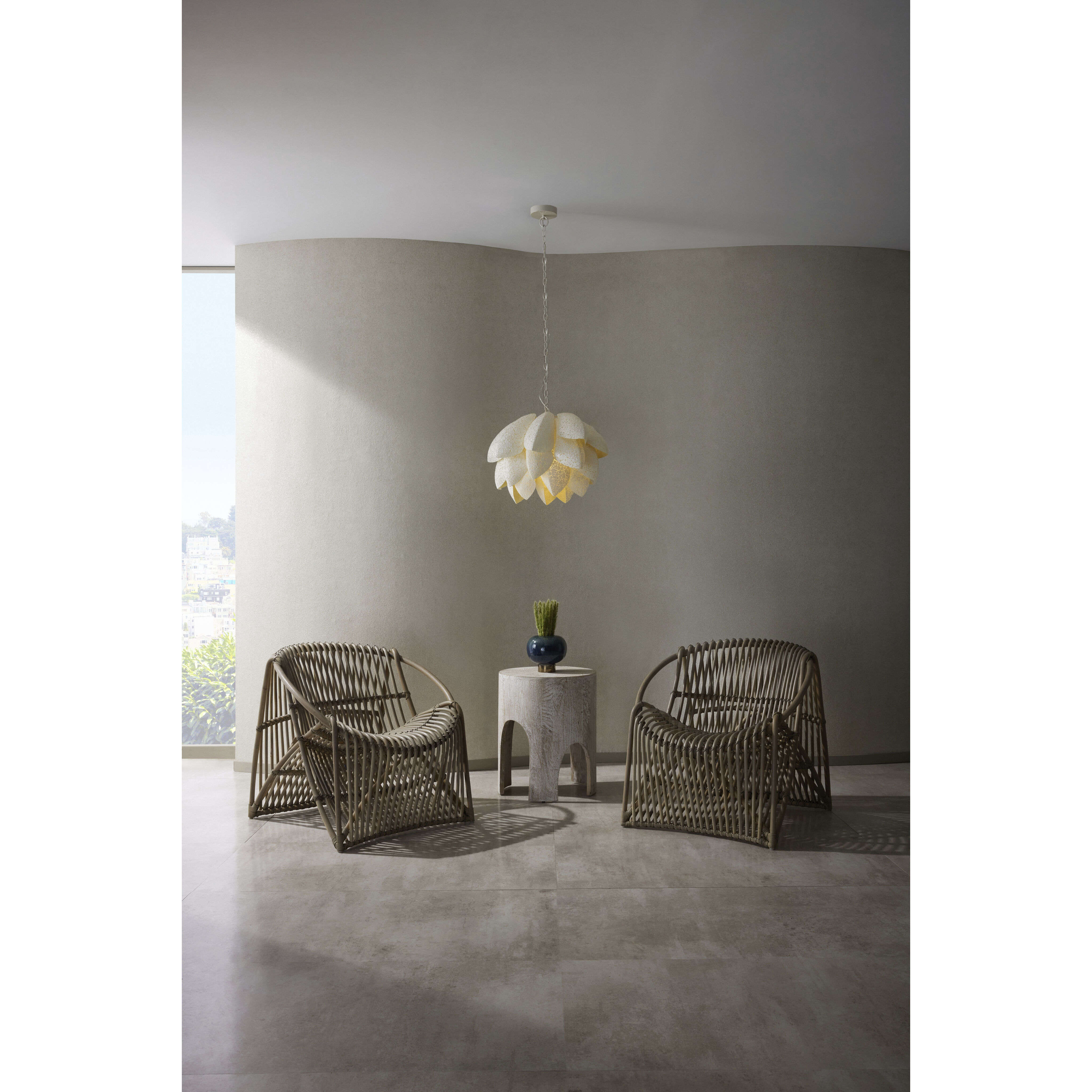 Berlof 22.5 X 18 inch White Wash End Table