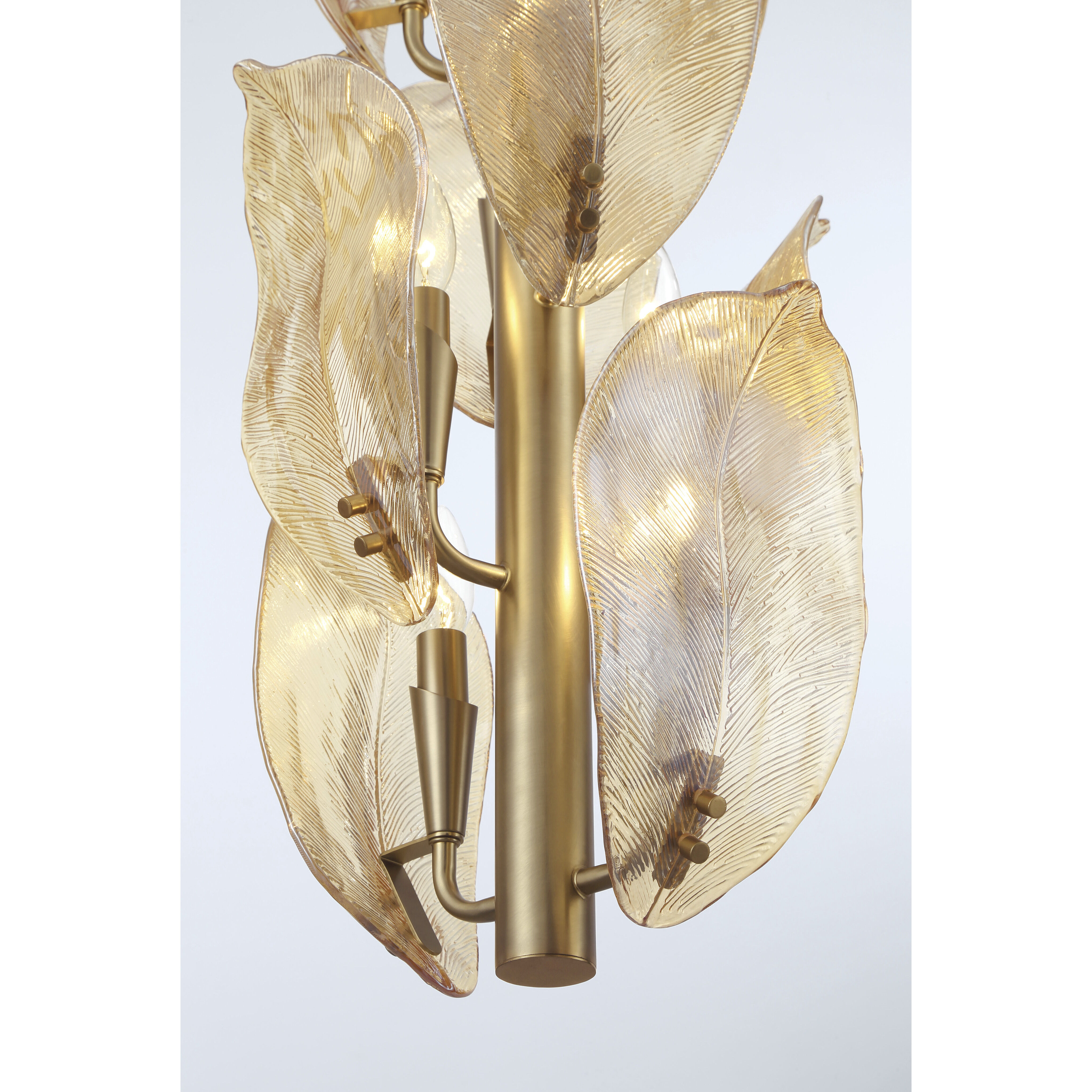 Orchid 10 Light 13 inch Legacy Brass Pendant Ceiling Light in Amber Handmade Glass