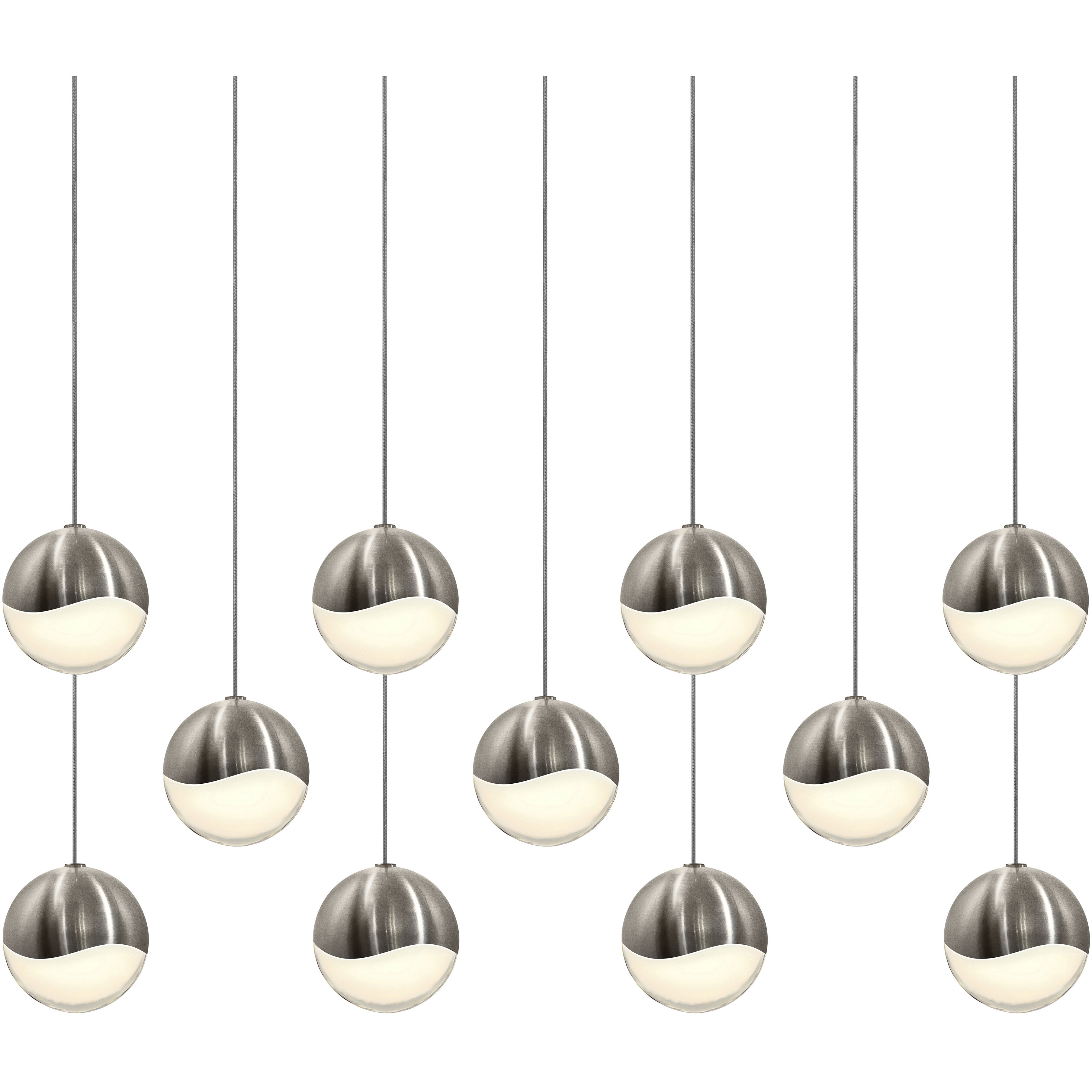 Grapes LED 37 inch Satin Nickel Cluster Pendant Ceiling Light in Medium