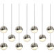 Grapes LED 37 inch Satin Nickel Cluster Pendant Ceiling Light in Medium