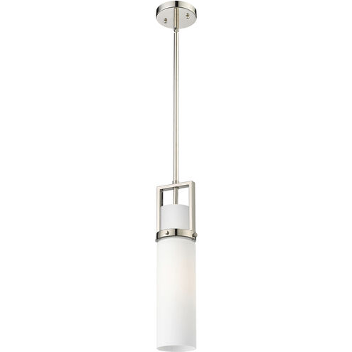 Utopia 1 Light 4.25 inch Polished Nickel Pendant Ceiling Light in Matte White Glass