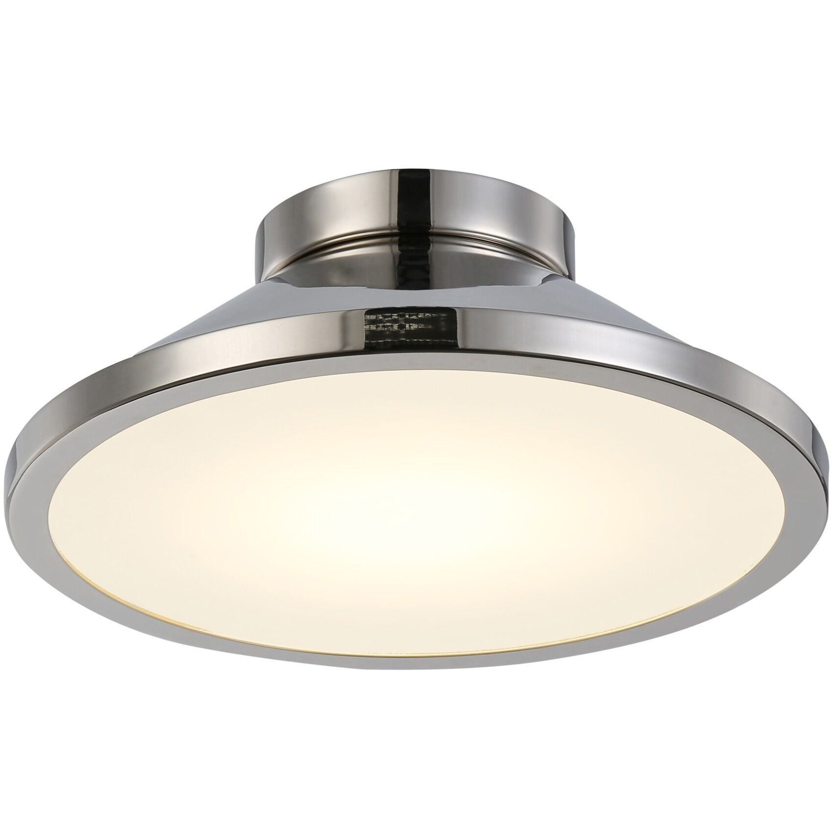 Lucida 1 Light 12 inch Nickel Flush Mount Ceiling Light in Polished Nickel