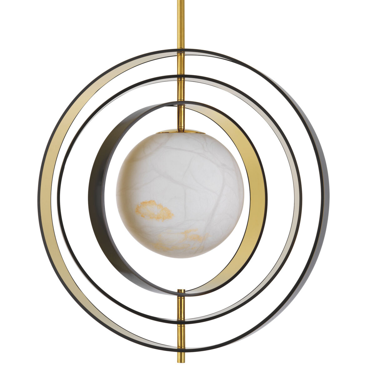 Pearl 1 Light 27.56 inch Bronze Highlight with Gold with Alabaster Chandelier Ceiling Light