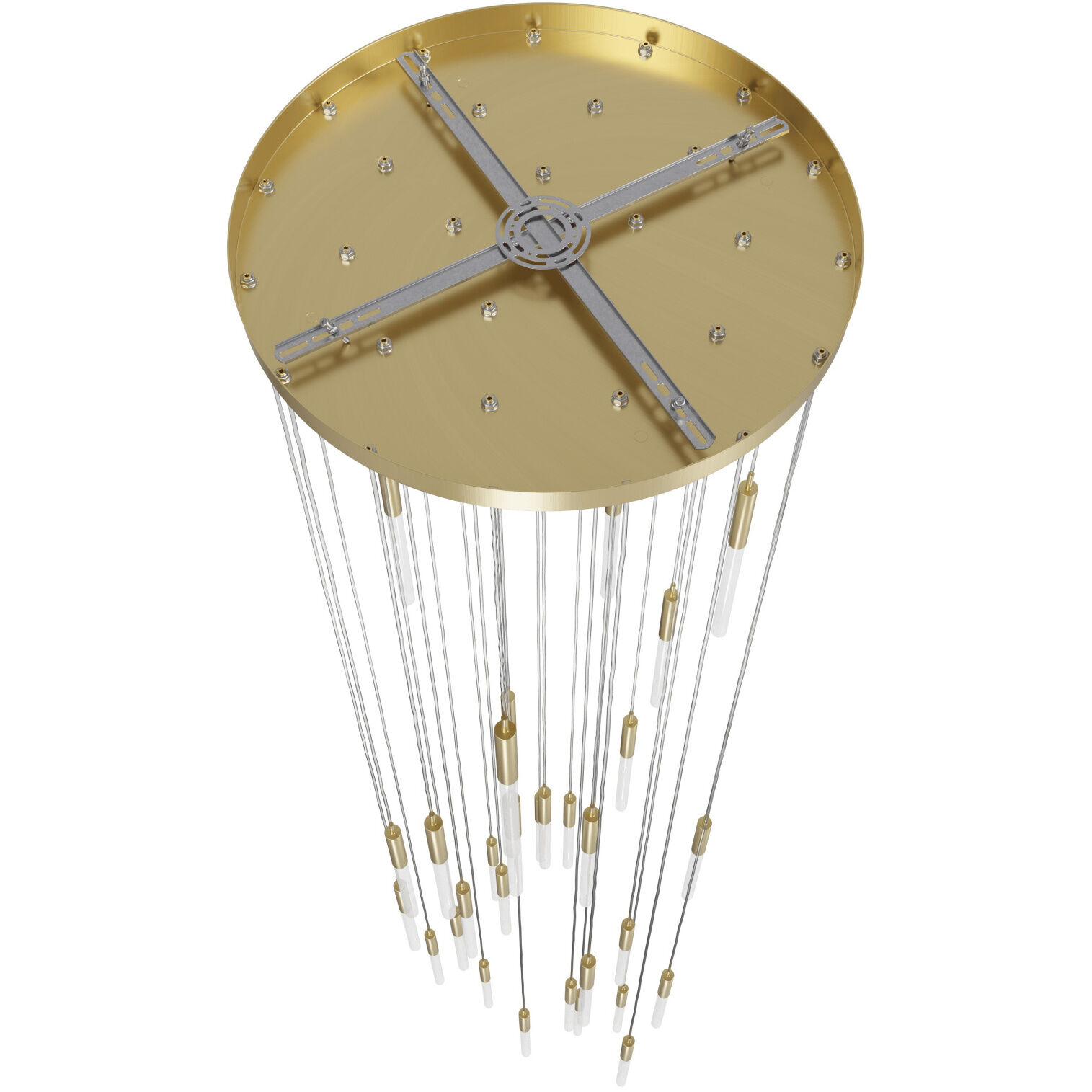 Main St. LED 30 inch Brushed Brass Pendant Ceiling Light in Frosted