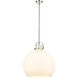 Downtown Urban Newton Sphere 1 Light 18 inch Polished Nickel Pendant Ceiling Light in Matte White