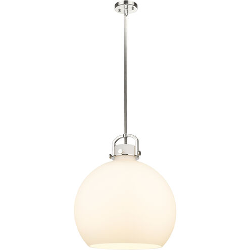 Downtown Urban Newton Sphere 1 Light 18 inch Polished Nickel Pendant Ceiling Light in Matte White