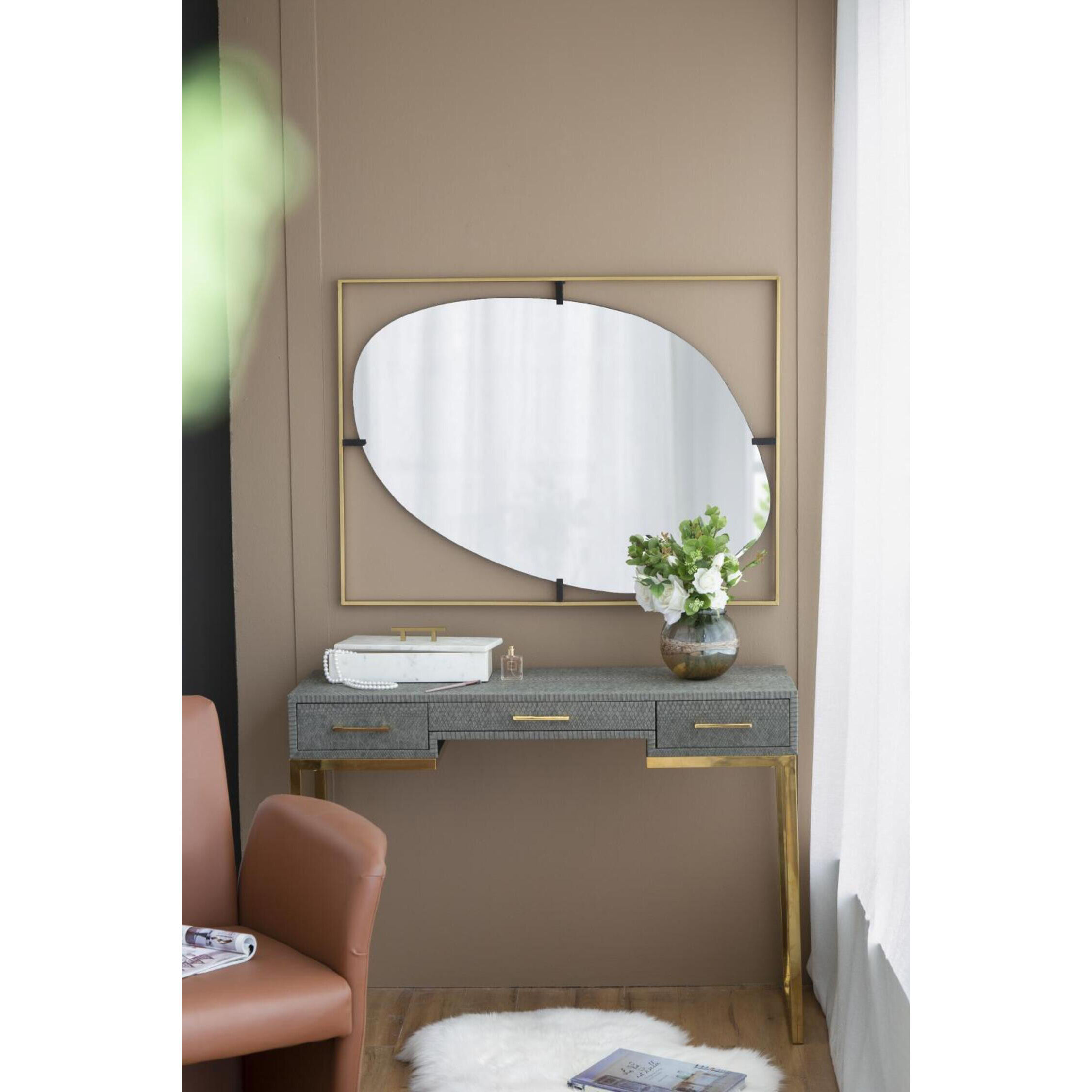 Poppy 40.2 X 29.9 inch Black/Gold Wall Mirror
