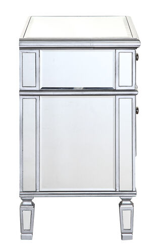 Contempo Silver Cabinet, 1-Door, Clear Mirror