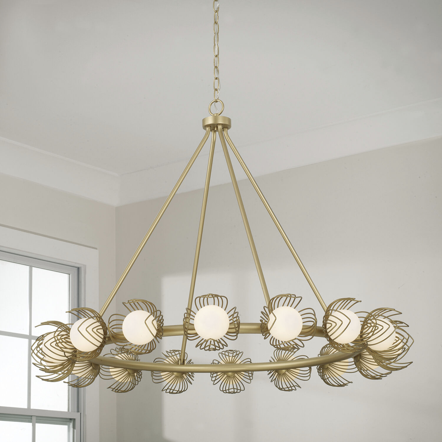 Flora 16 Light 39 inch Buffed Gold Chandelier Ceiling Light
