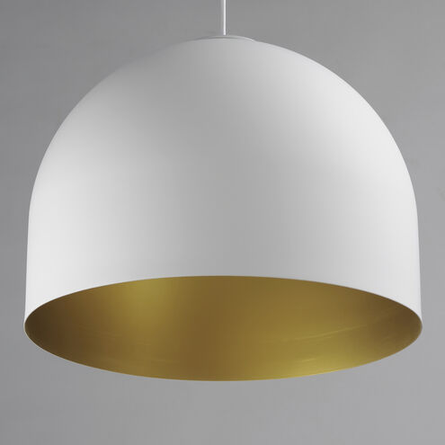 Foster LED 19.75 inch White with Gold Single Pendant Ceiling Light in White/Gold