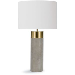 Harlow 27 inch 150.00 watt Ivory Grey Table Lamp Portable Light, Cylinder