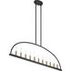 Abbott 11 Light 54 inch Black Linear Chandelier Ceiling Light