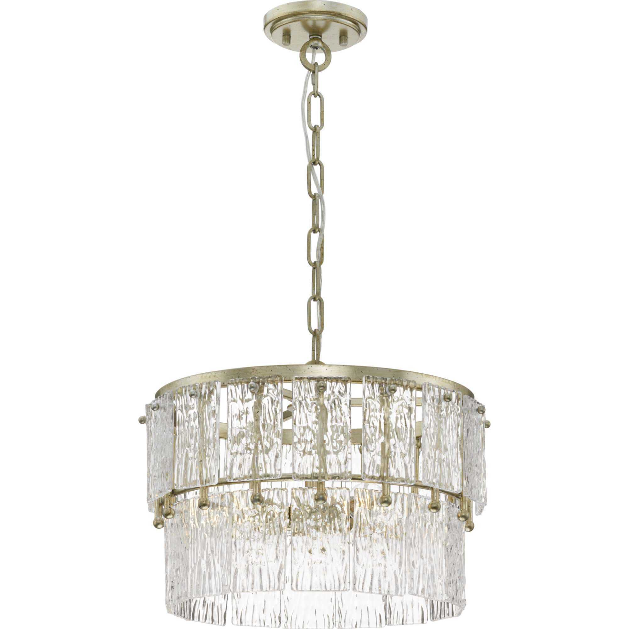 Chevall 3 Light 17 inch Gilded Silver Pendant Ceiling Light, Design Series