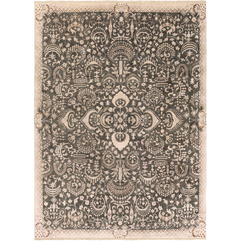 Empress 36 X 24 inch Ink, Cream, Taupe, Dark Purple, Pale Blue Rug