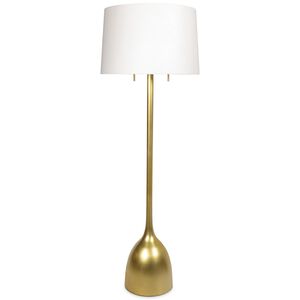 Logan 62 inch 100 watt Natural Brass Floor Lamp Portable Light