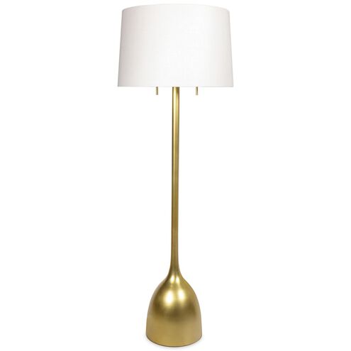 Logan 62 inch 100 watt Natural Brass Floor Lamp Portable Light