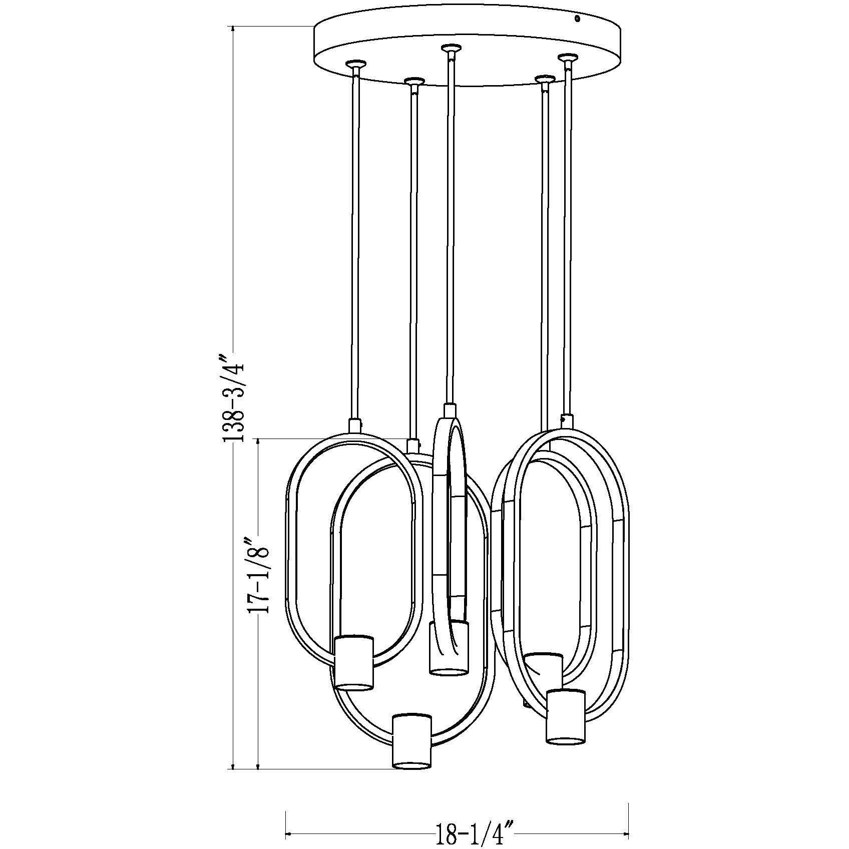 Saros LED 18.25 inch Matte Black Chandelier Ceiling Light