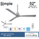 Simple 52 inch Silver Outdoor Ceiling Fan