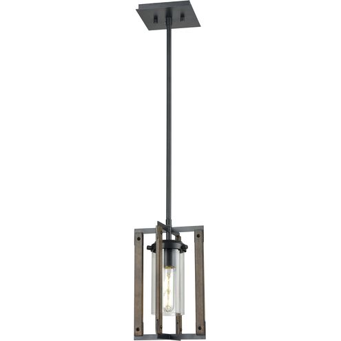 Okanagan 1 Light 7 inch Graphite and Birchwood Mini-Pendant Ceiling Light