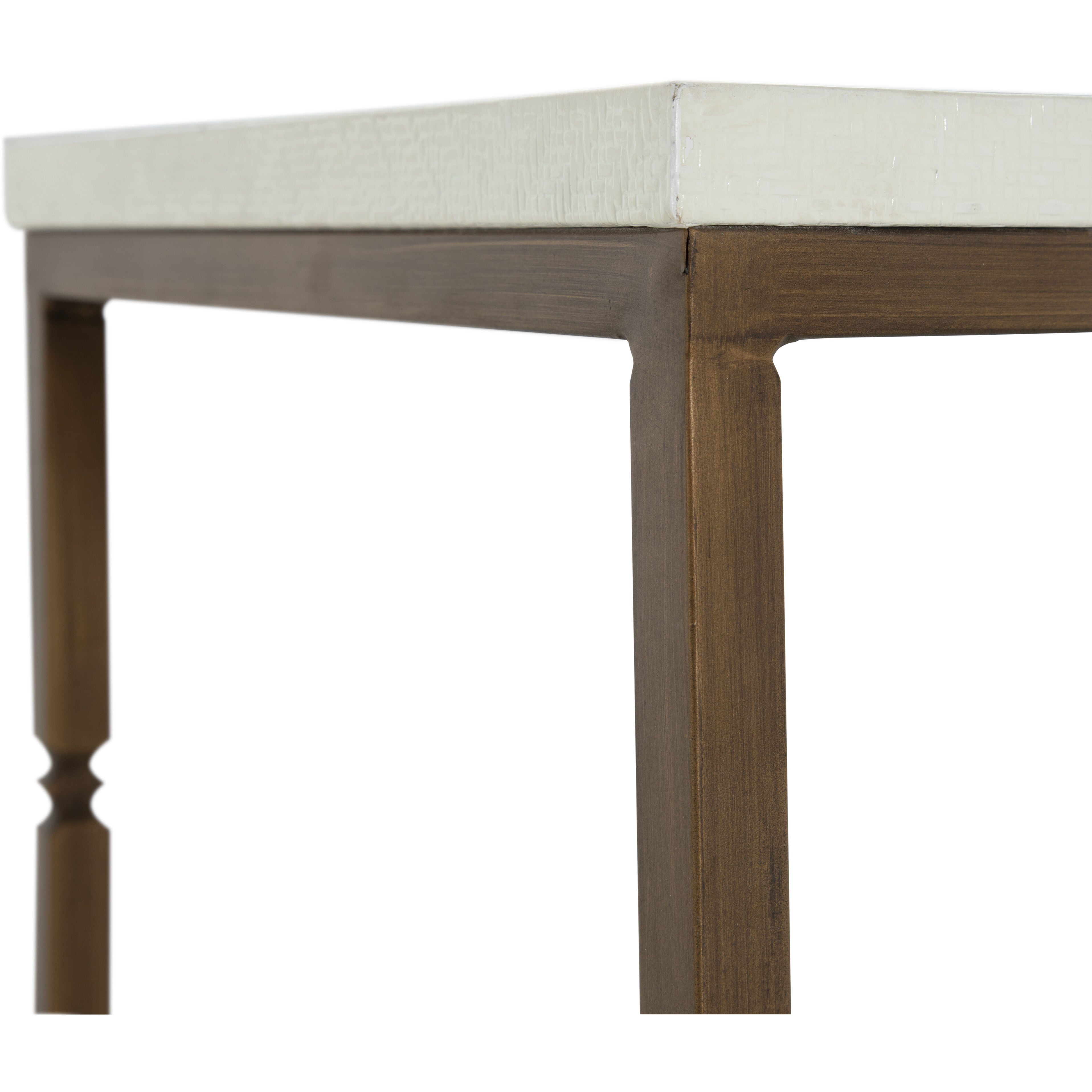 Bryson 40 X 12 inch Brushed Brass / White Seagrass Console Table