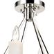 White Stone 4 Light 18 inch Polished Nickel with Sunbleached Oak Semi Flush Mount Ceiling Light