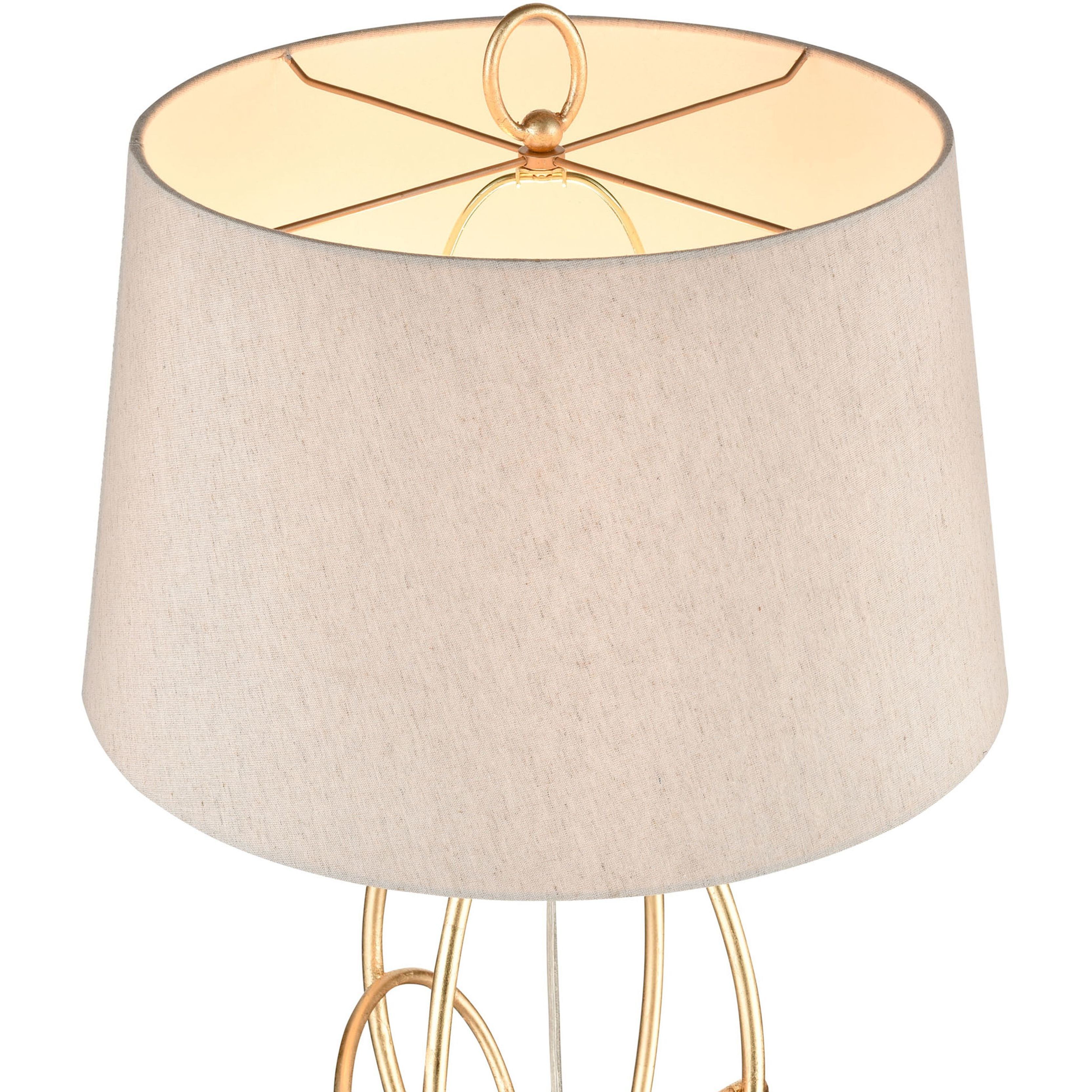 Morely 63 inch 150 watt Gold Leaf with White Floor Lamp Portable Light