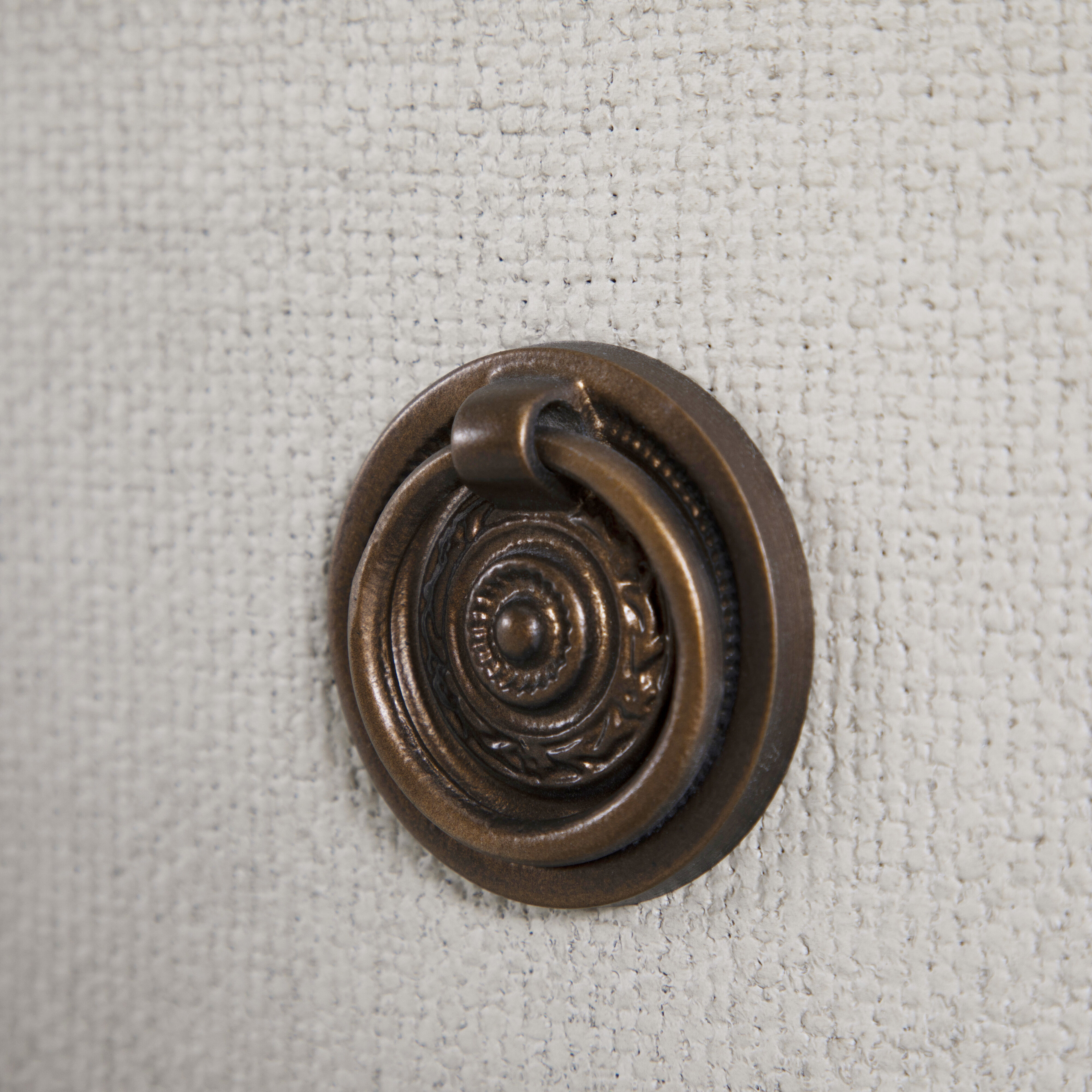 Caroline Cerused White and Painted Burlap Chest