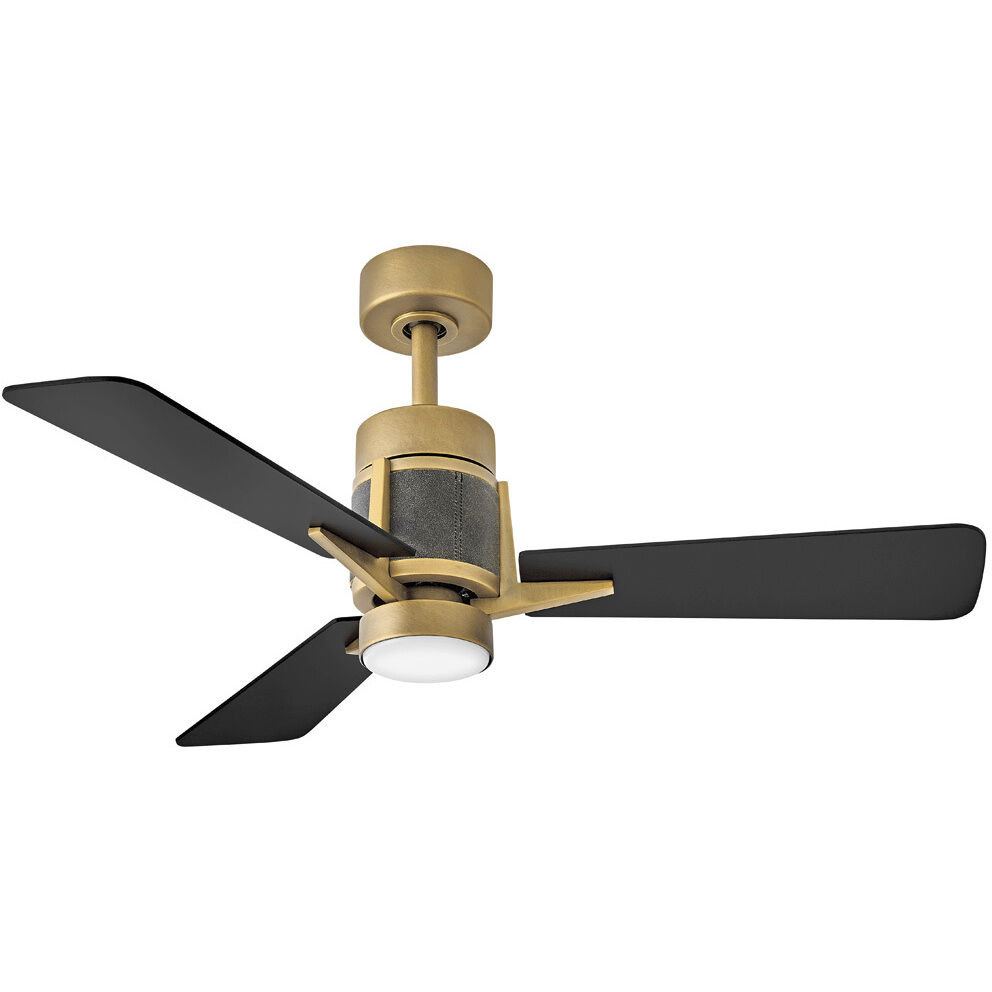 Atticus 42 inch Heritage Brass with Matte Black Blades Fan