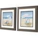 Afternoon on Beach / Blue Beach Blue and Beige Framed Art