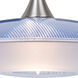 Spazio LED Satin Nickel Cord Pendant Ceiling Light in Blue-Frost Glass