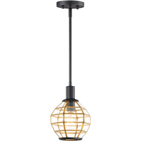 Heirloom 1 Light 8 inch Black/Burnished Brass Mini Pendant Ceiling Light