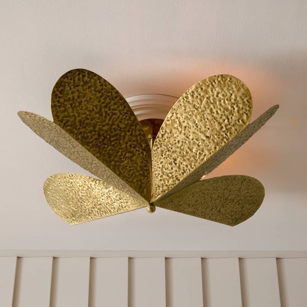 Lucinda 4 Light 31 inch Antique Brass Semi Flush Mount Ceiling Light