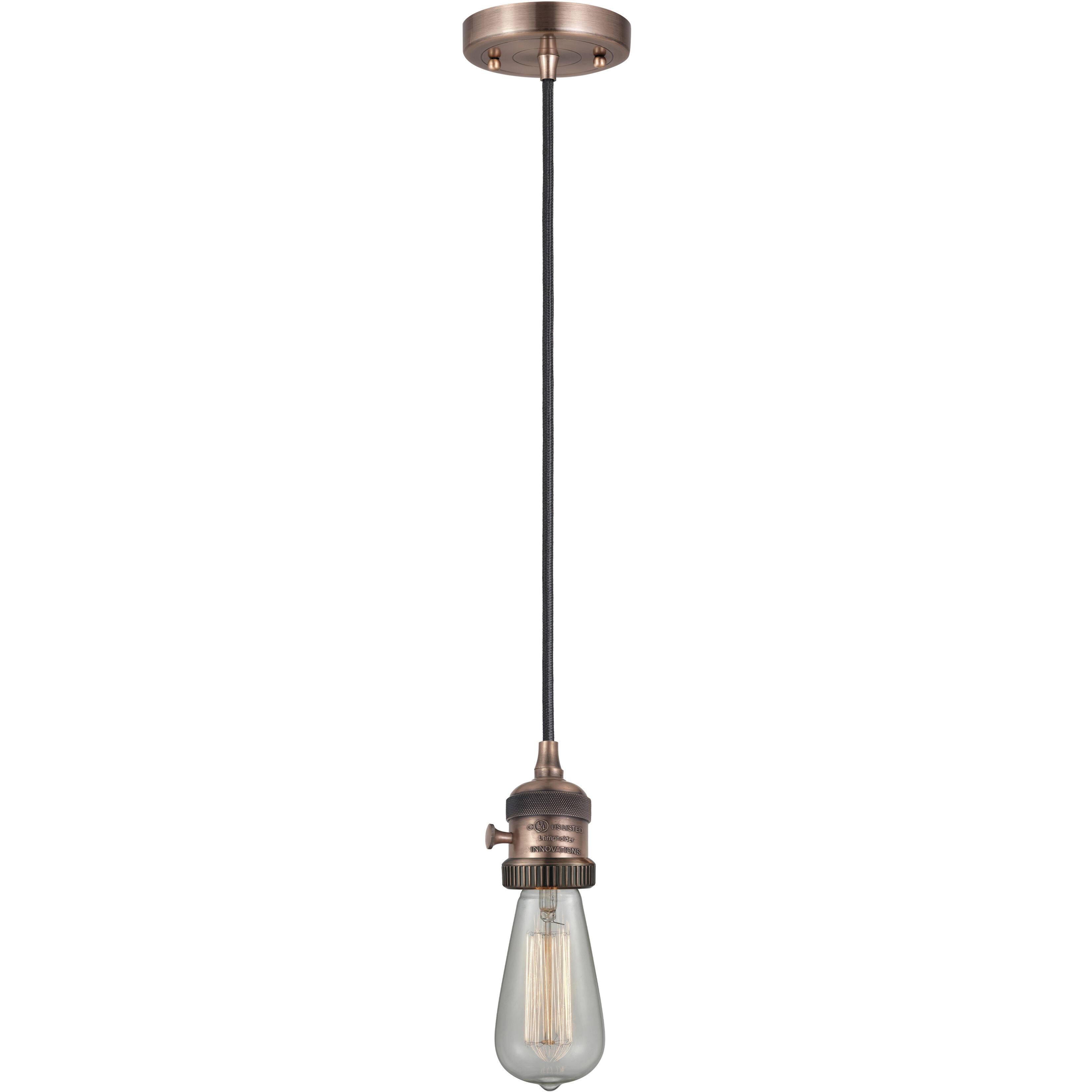 Franklin Restoration Beacon LED 12 inch Antique Copper Mini Pendant Ceiling Light in Clear