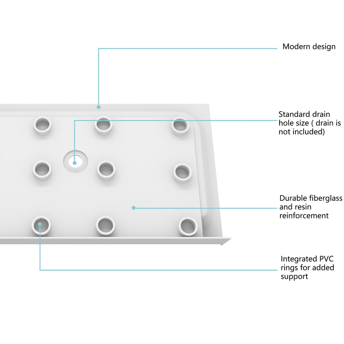 Laredo Glossy White Shower Base