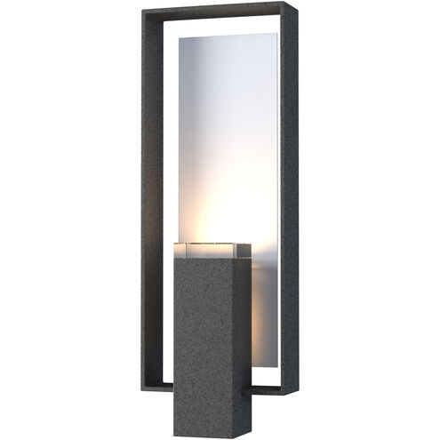 Shadow Box 1 Light 21.2 inch Coastal Natural Iron and Coastal White Outdoor Sconce, Large