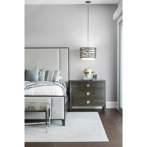 Tempest 1 Light 18.3 inch Flat Bronze Chandelier Ceiling Light in White Linen, Drum