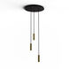 Combi LED 18 inch Brass Pendant Ceiling Light, Suspension / Flush Mount 2-in-1