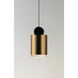 Nob LED 4 inch Black and Gold Single Pendant Ceiling Light