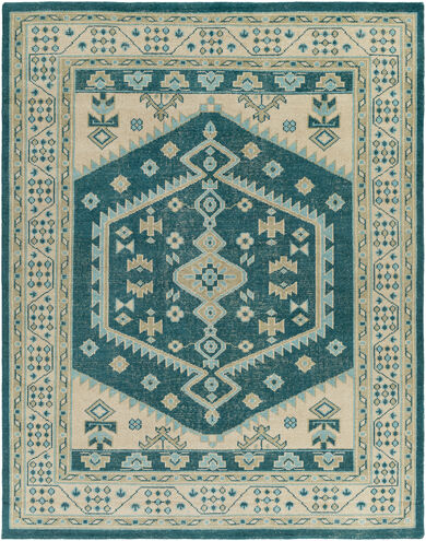 Milas 120 X 96 inch Teal Rug in 8 x 10, Rectangle