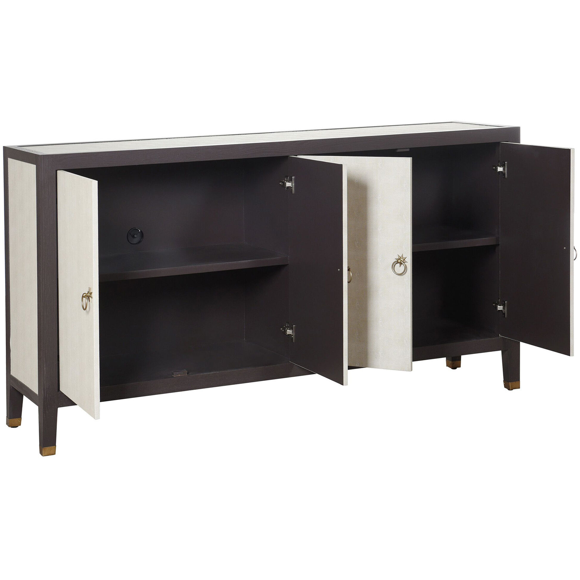 Dann Foley - Shagreen 70 inch Ivory and Gray Shagreen Sideboard