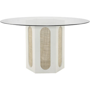 Clearwater 54 X 54 inch Shoji White with Natural and Clear Dining Table