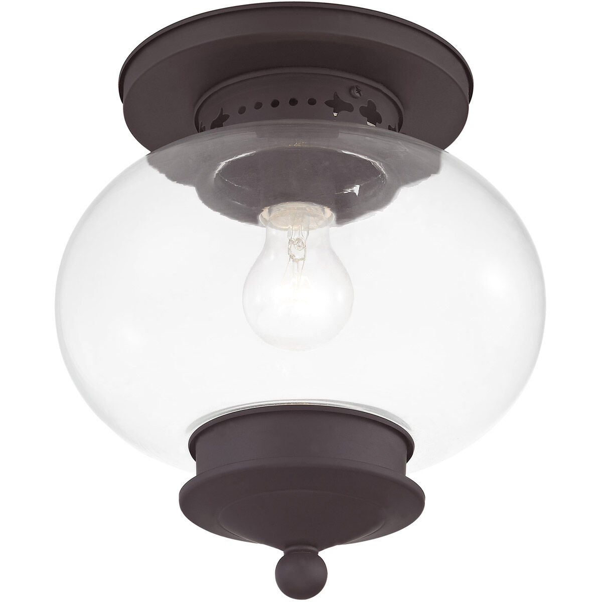 Harbor 1 Light 10 inch Bronze Semi-Flush Mount Ceiling Light