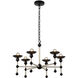 Nadine 6 Light 25 inch Matte Black and Cotton Chandelier Ceiling Light