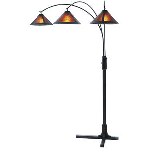 Natural Mica 86 inch 75.00 watt Bronze and Espresso Arc Floor Lamp Portable Light